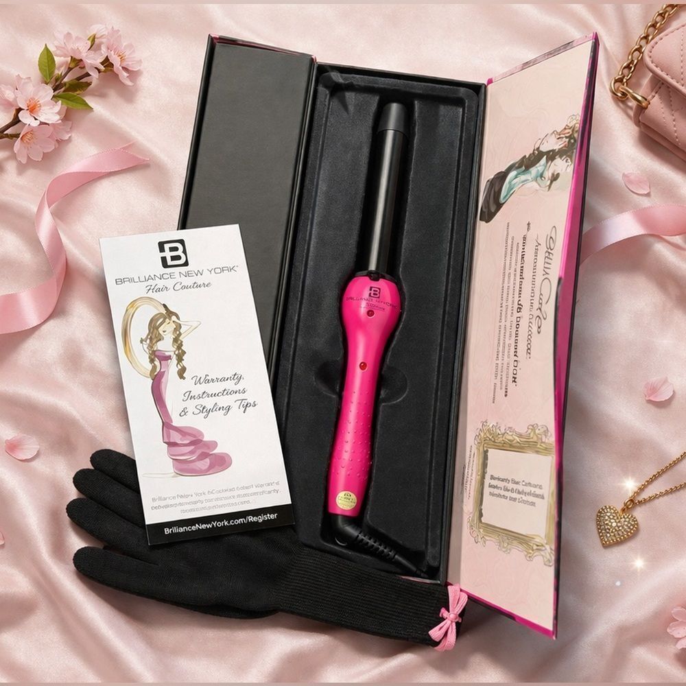 Brilliance New York 1” Pink Volume Setter Curling Wand NEW in Box